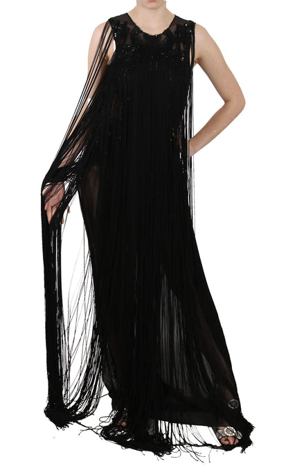 John Richmond Sheer Sequined Maxi Elegance Dress