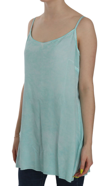 Ermanno Scervino Elegant Spaghetti Strap Sleeveless Blue Top