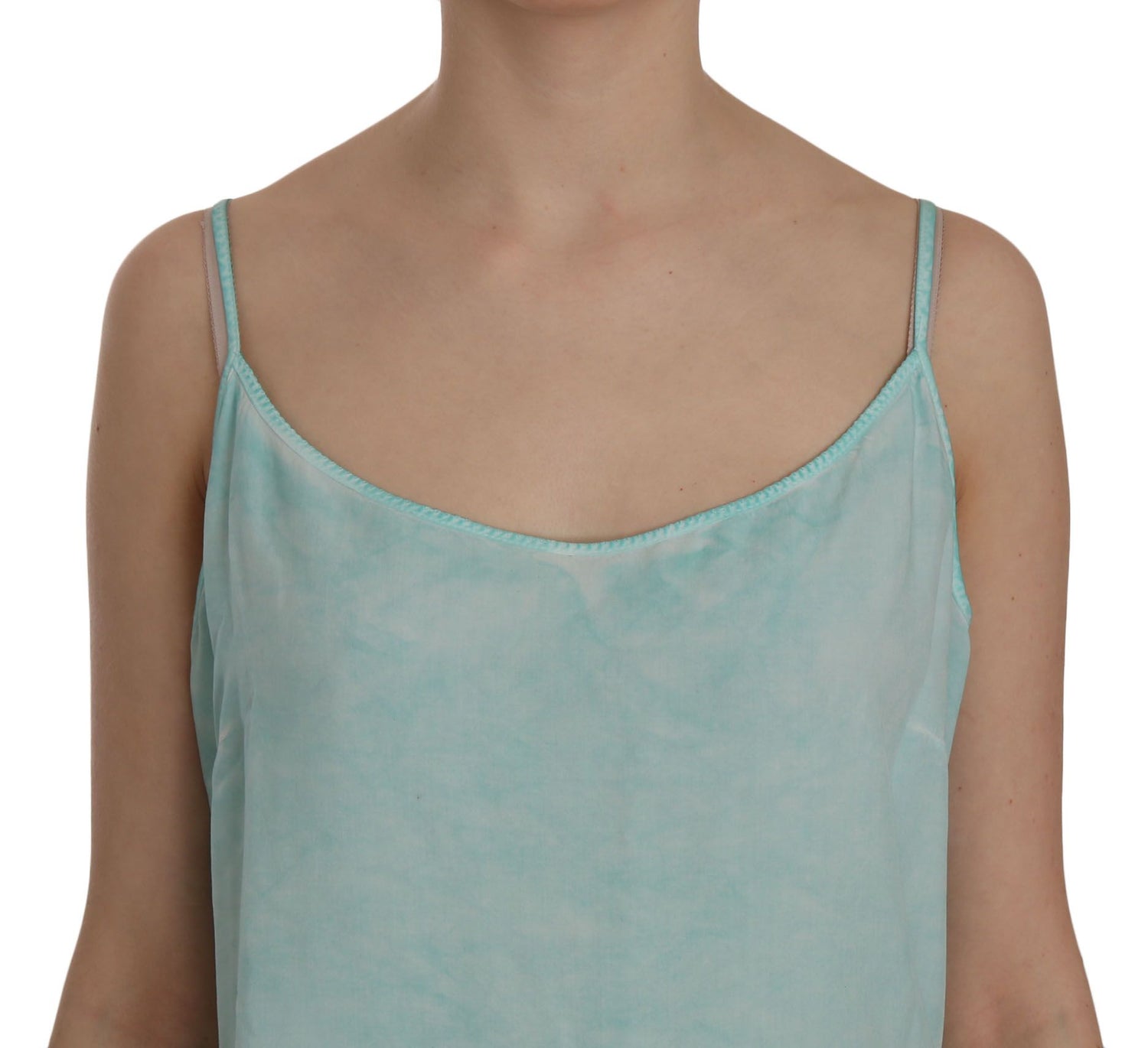 Ermanno Scervino Elegant Spaghetti Strap Sleeveless Blue Top