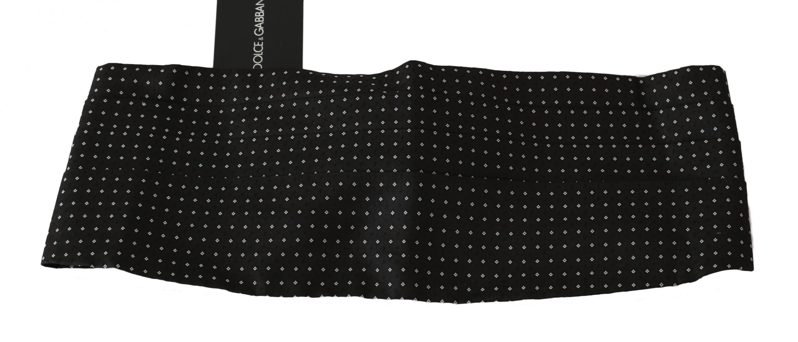 Dolce &amp; Gabbana Elegant Black Dotted Silk Cummerbund