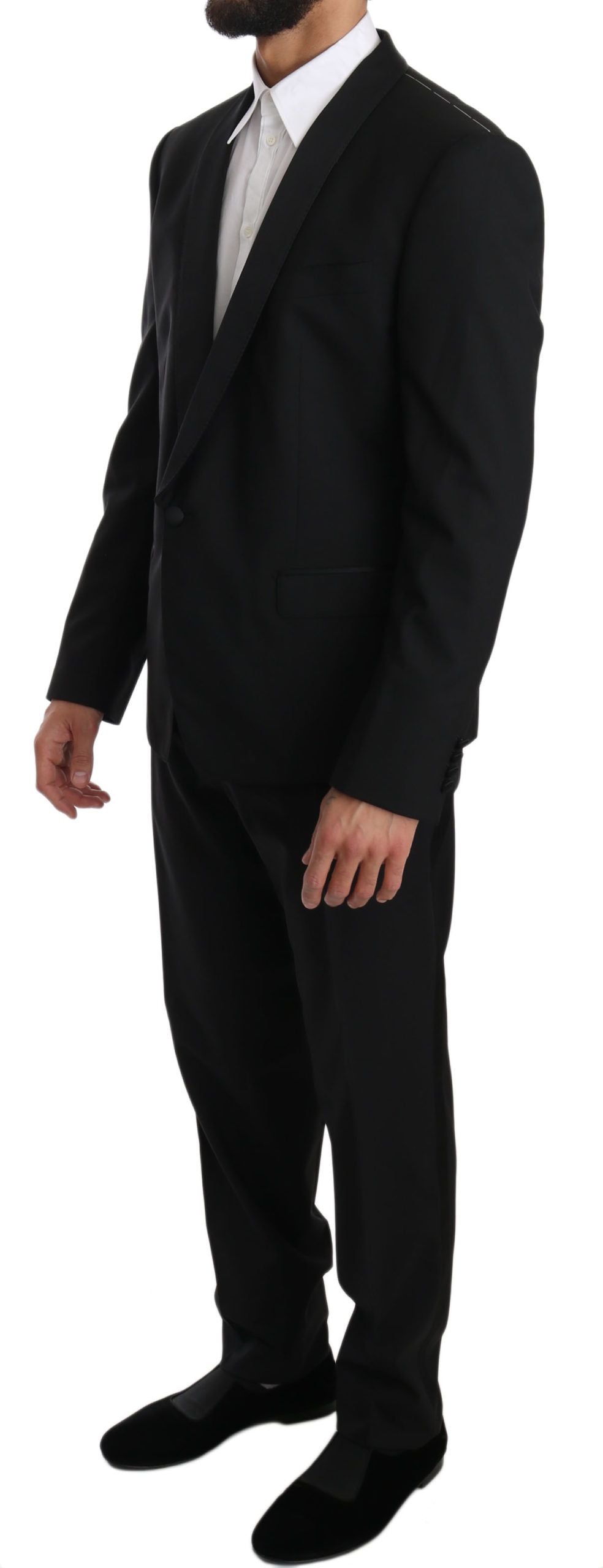 Dolce &amp; Gabbana Elegant Black Slim Fit Martini Suit Set