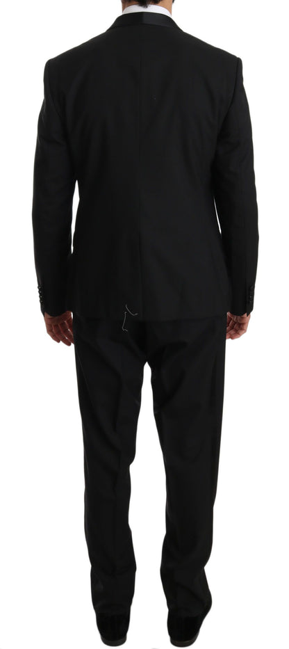 Dolce &amp; Gabbana Elegant Black Slim Fit Martini Suit Set