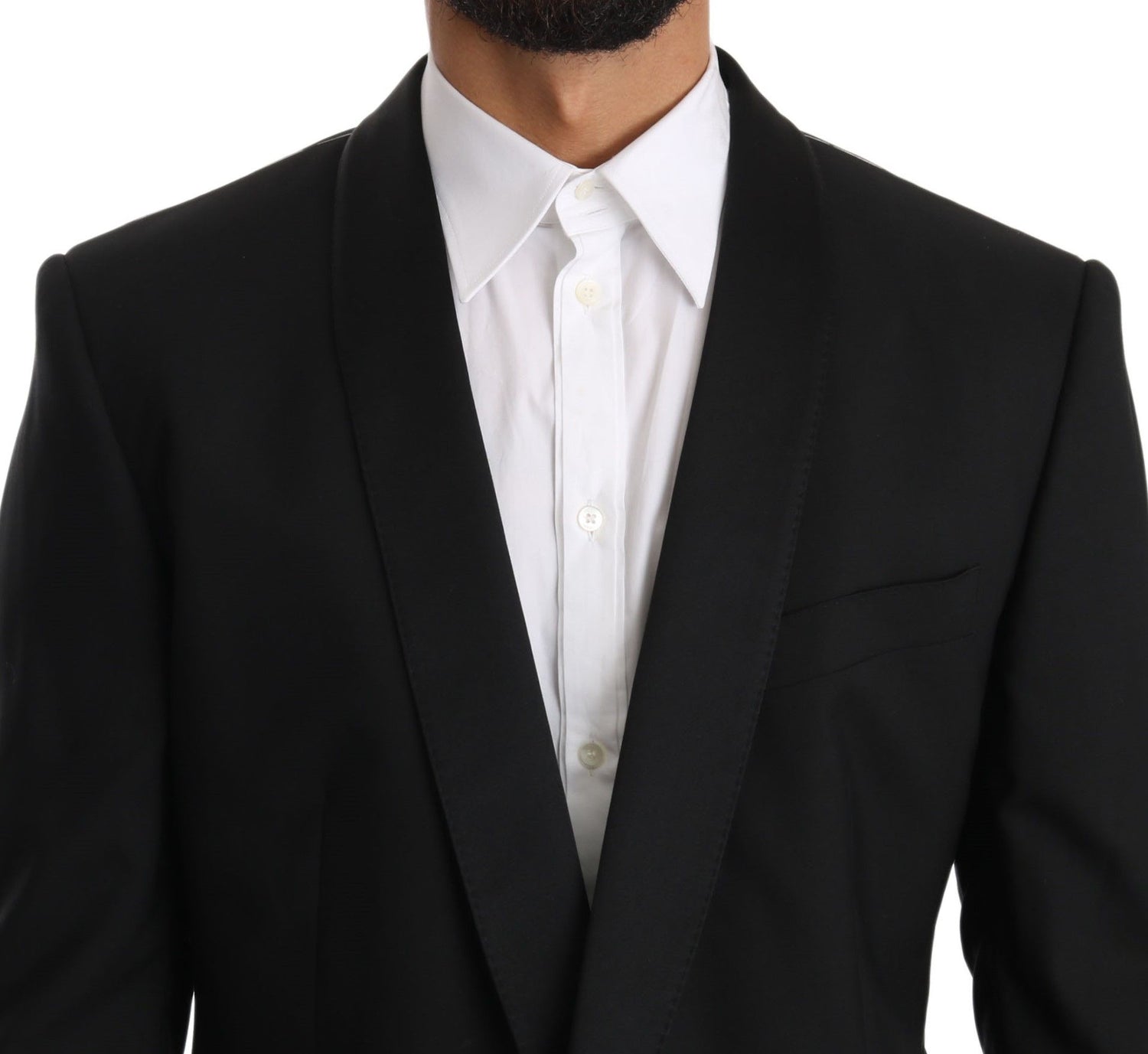 Dolce &amp; Gabbana Elegant Black Slim Fit Martini Suit Set