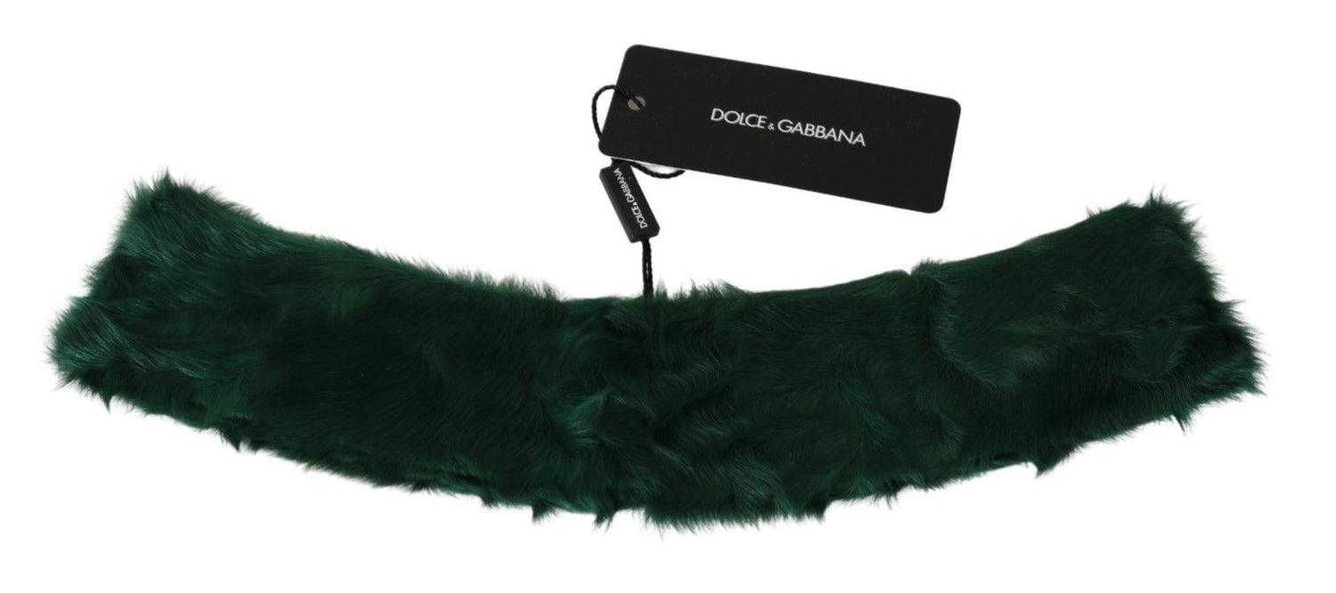 Dolce &amp; Gabbana Luxurious Green Lambskin Scarf for Women