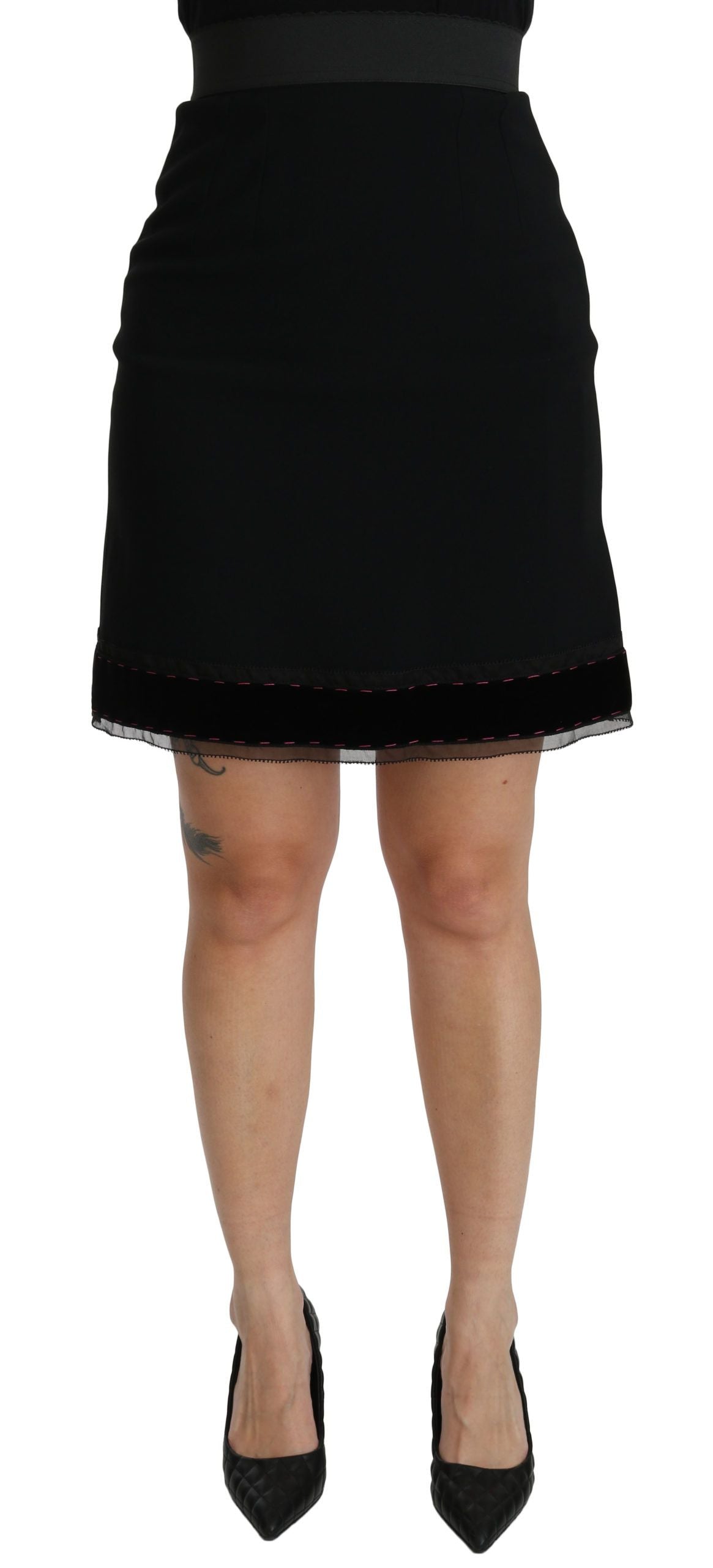 Dolce &amp; Gabbana Elegant High-Waist Black Skirt