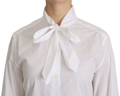 Dolce &amp; Gabbana Elegant White Turtle Neck Polo Top