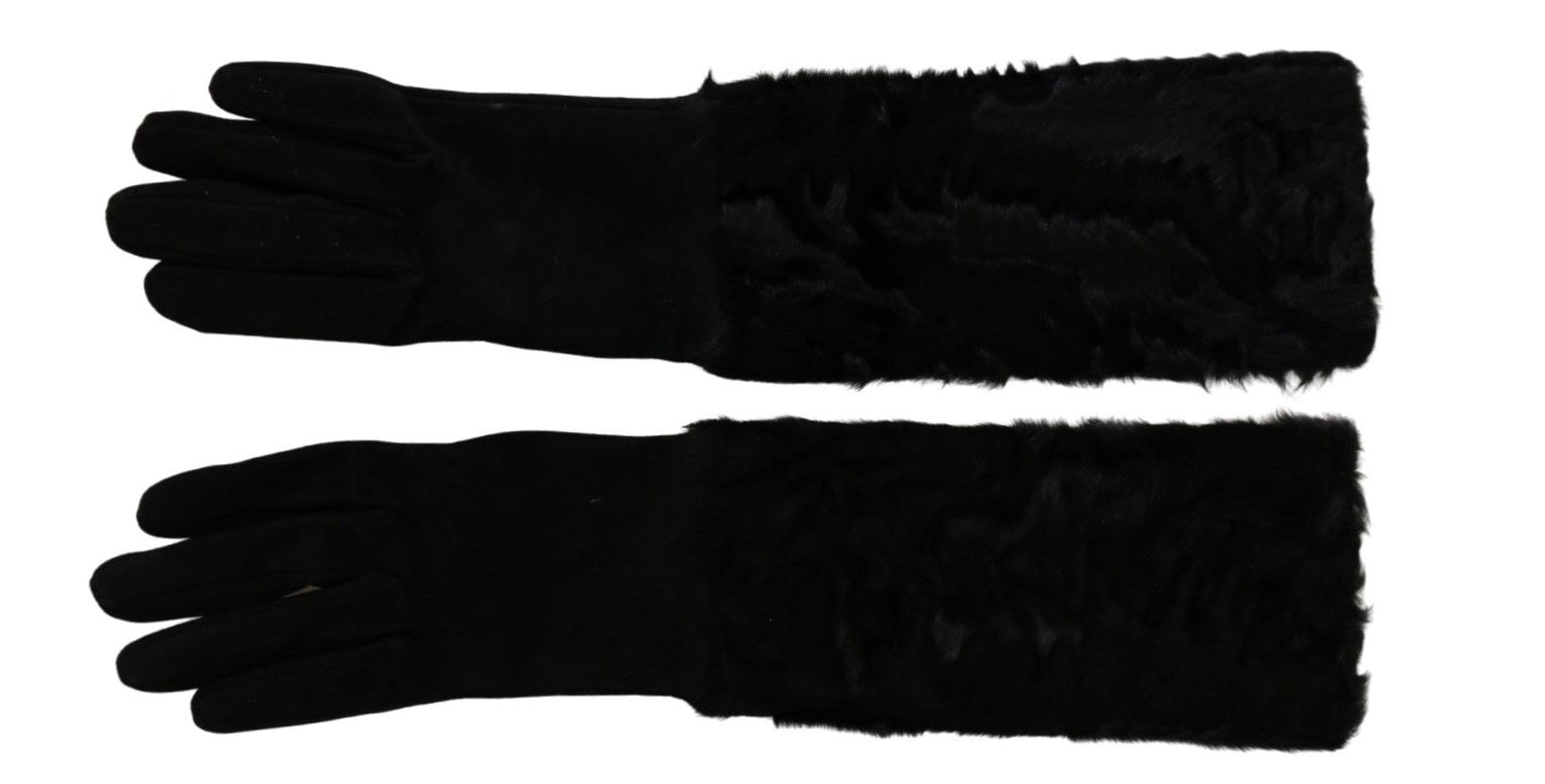 Dolce &amp; Gabbana Elegant Elbow Length Suede Gloves