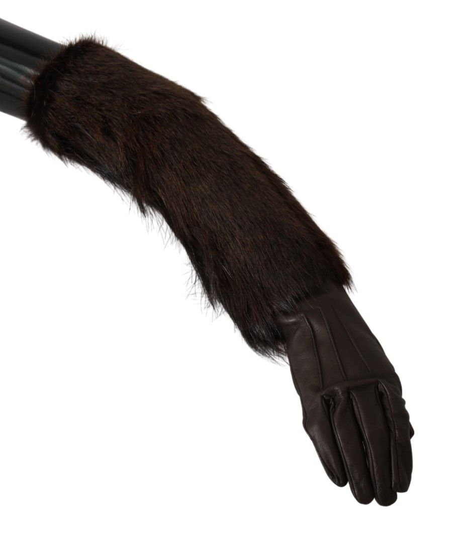 Dolce &amp; Gabbana Elegant Elbow Length Leather Gloves