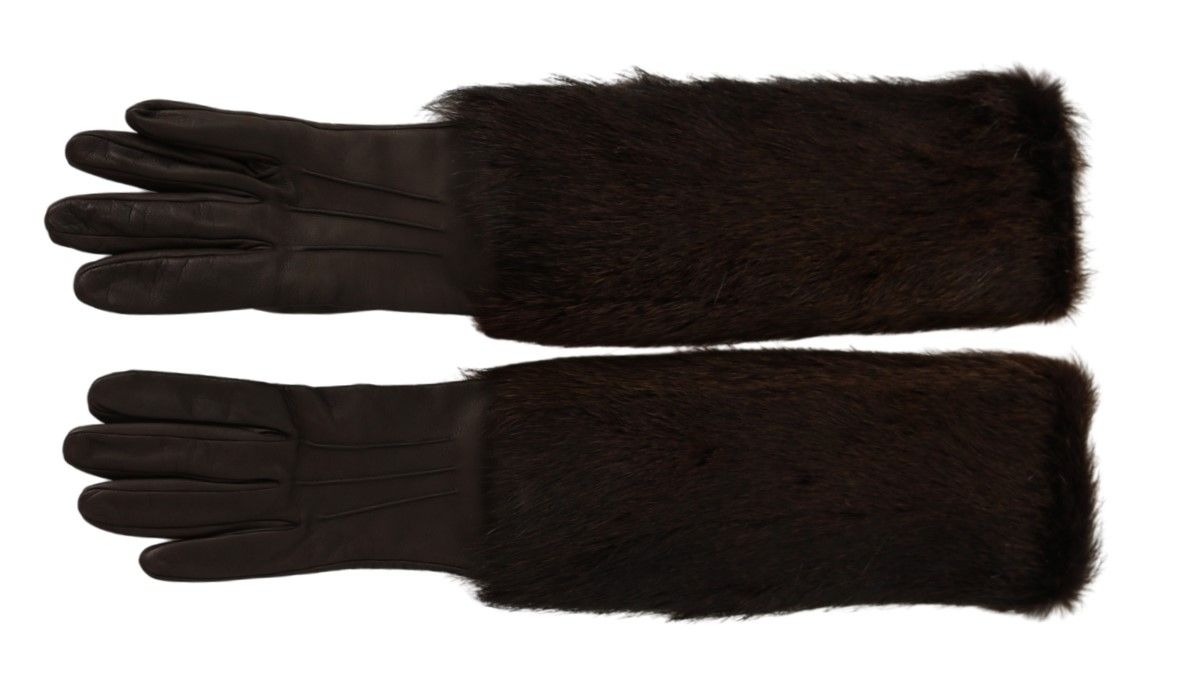 Dolce &amp; Gabbana Elegant Elbow Length Leather Gloves