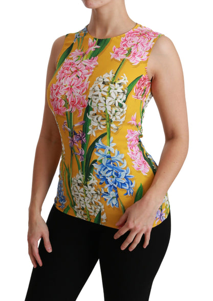 Dolce &amp; Gabbana Sunshine Floral Crewneck Sleeveless Blouse