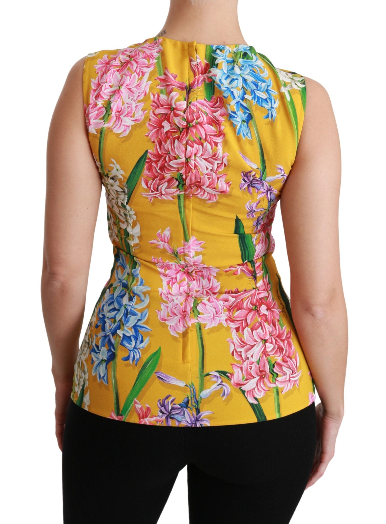 Dolce &amp; Gabbana Sunshine Floral Crewneck Sleeveless Blouse