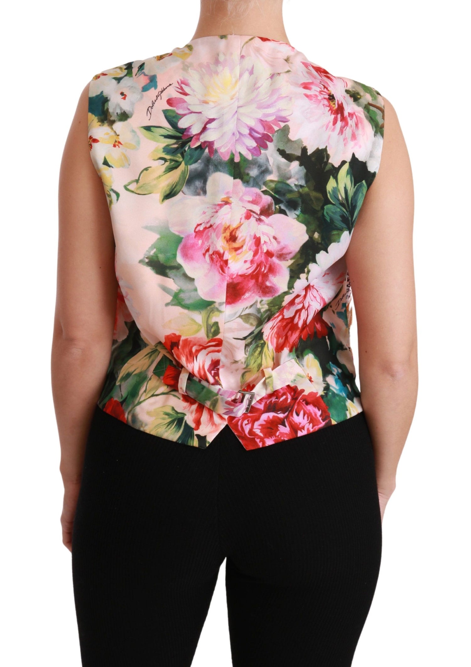 Dolce &amp; Gabbana Multicolor Brocade Floral Sleeveless Vest