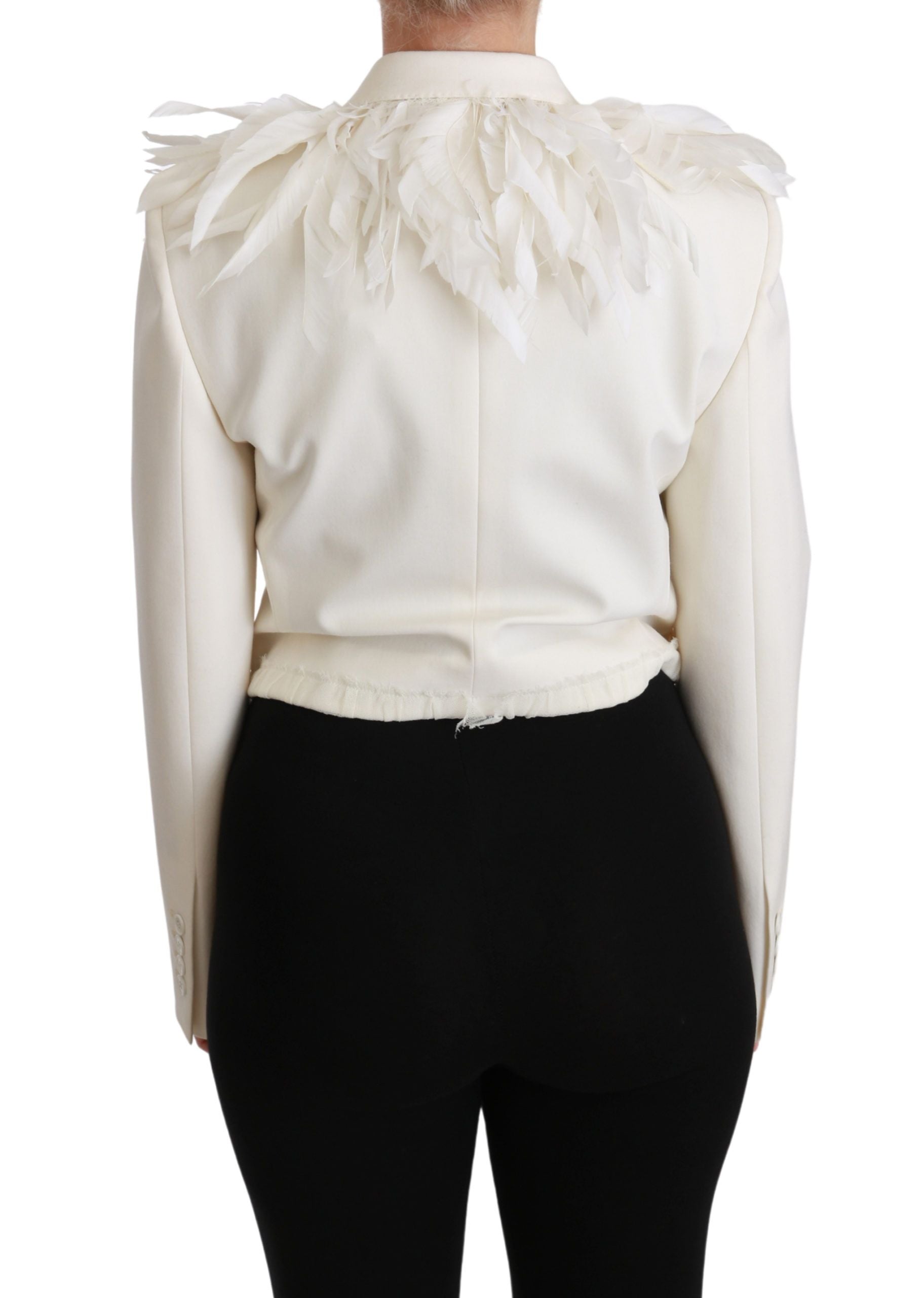 Dolce &amp; Gabbana Elegant White Double Breasted Blazer Jacket