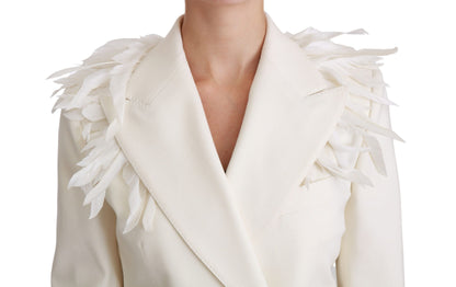 Dolce &amp; Gabbana Elegant White Double Breasted Blazer Jacket