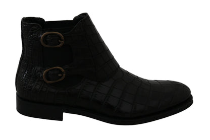 Dolce &amp; Gabbana Elegant Derby Brogue Boots in Exotic Leather