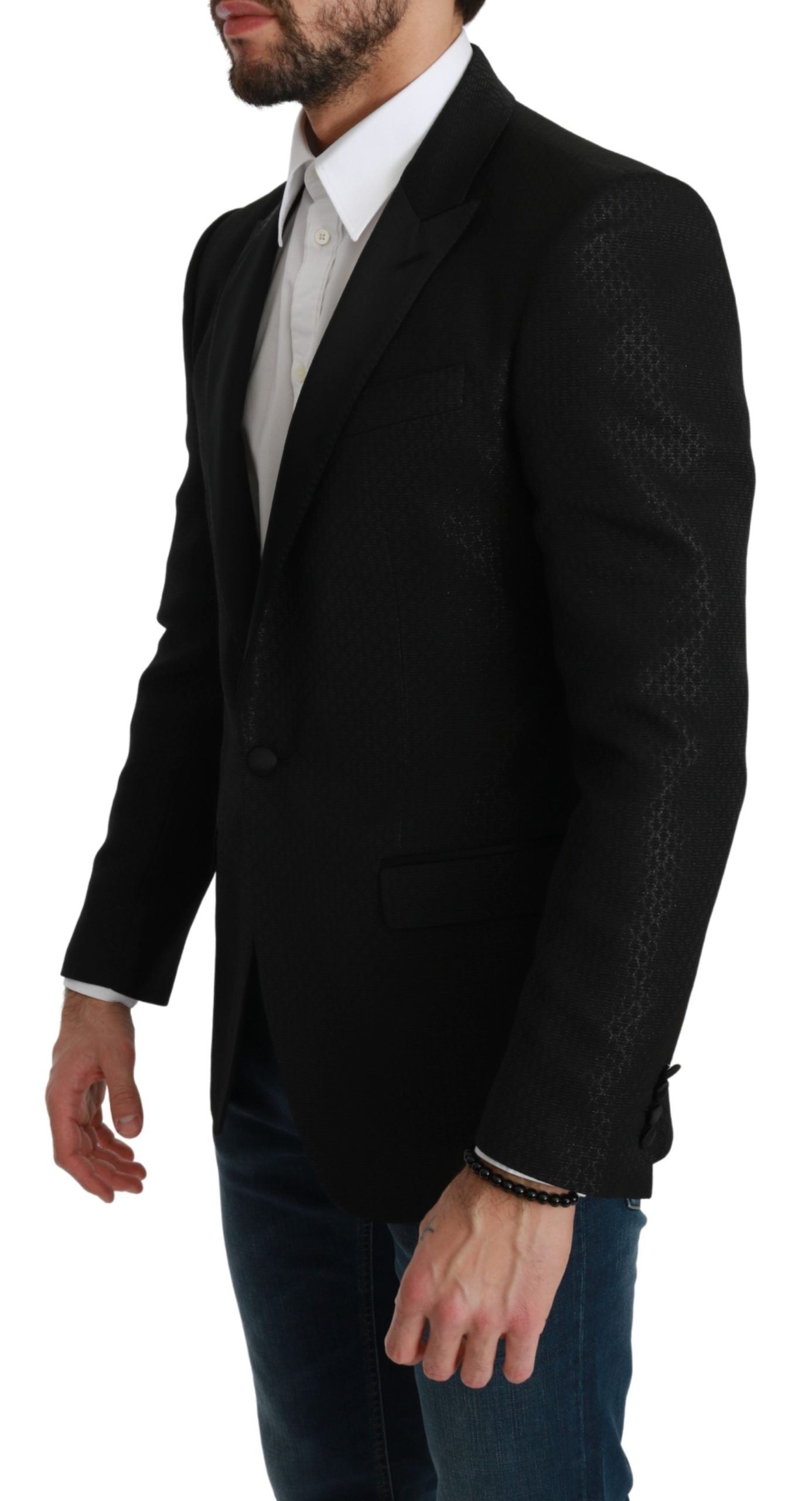 Dolce &amp; Gabbana Slim Fit Martini Black Blazer Jacket