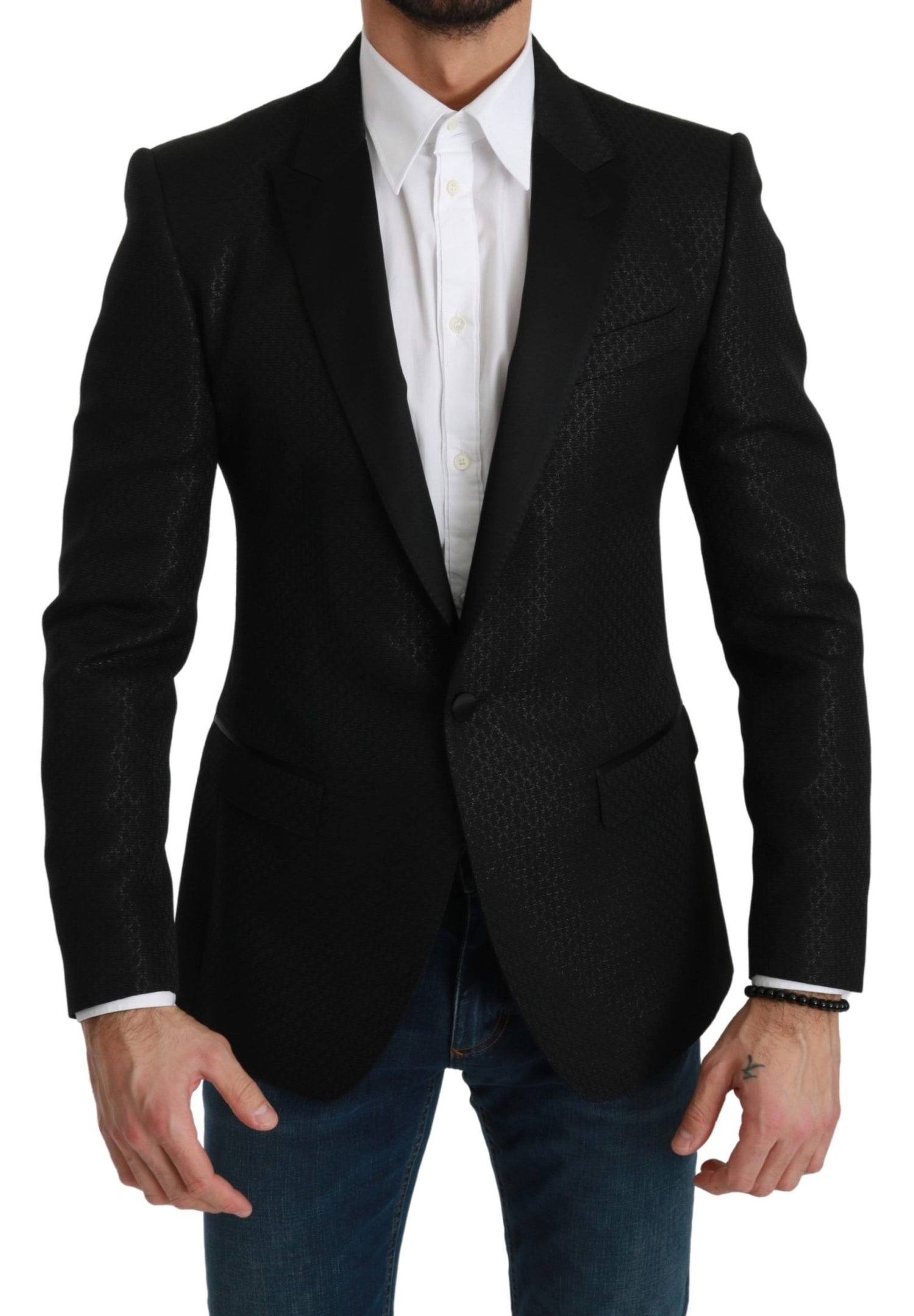 Dolce &amp; Gabbana Slim Fit Martini Black Blazer Jacket