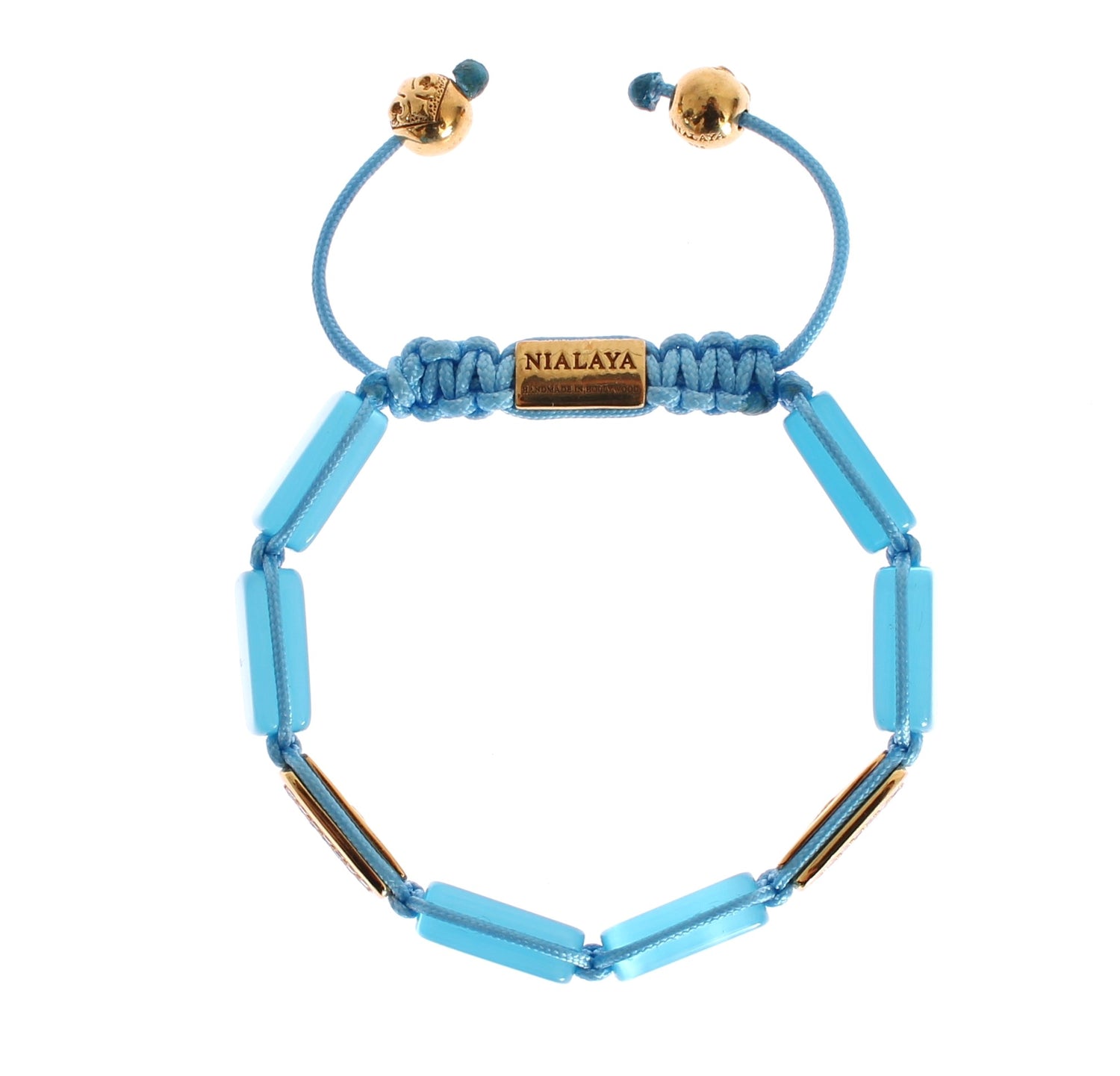 Nialaya Elegant Blue Opal &amp; Diamond-Studded Bracelet