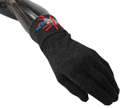 Dolce &amp; Gabbana Gray Virgin Wool Unisex Gloves