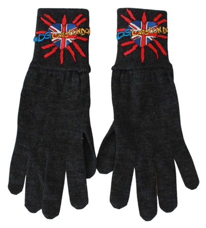 Dolce &amp; Gabbana Gray Virgin Wool Unisex Gloves