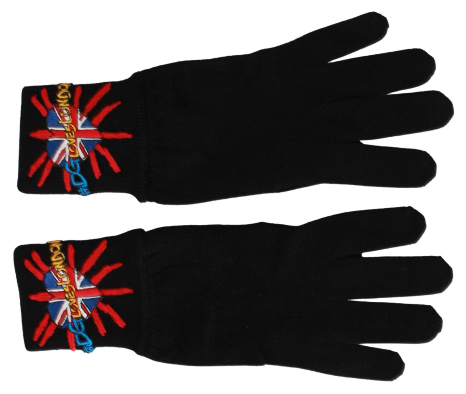 Dolce &amp; Gabbana Elegant Black Virgin Wool Unisex Gloves