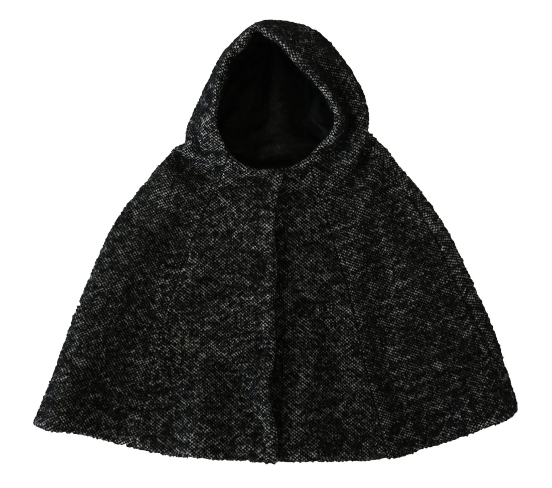 Dolce &amp; Gabbana Elegant Gray Wool Hooded Scarf by Iconic Italian Label