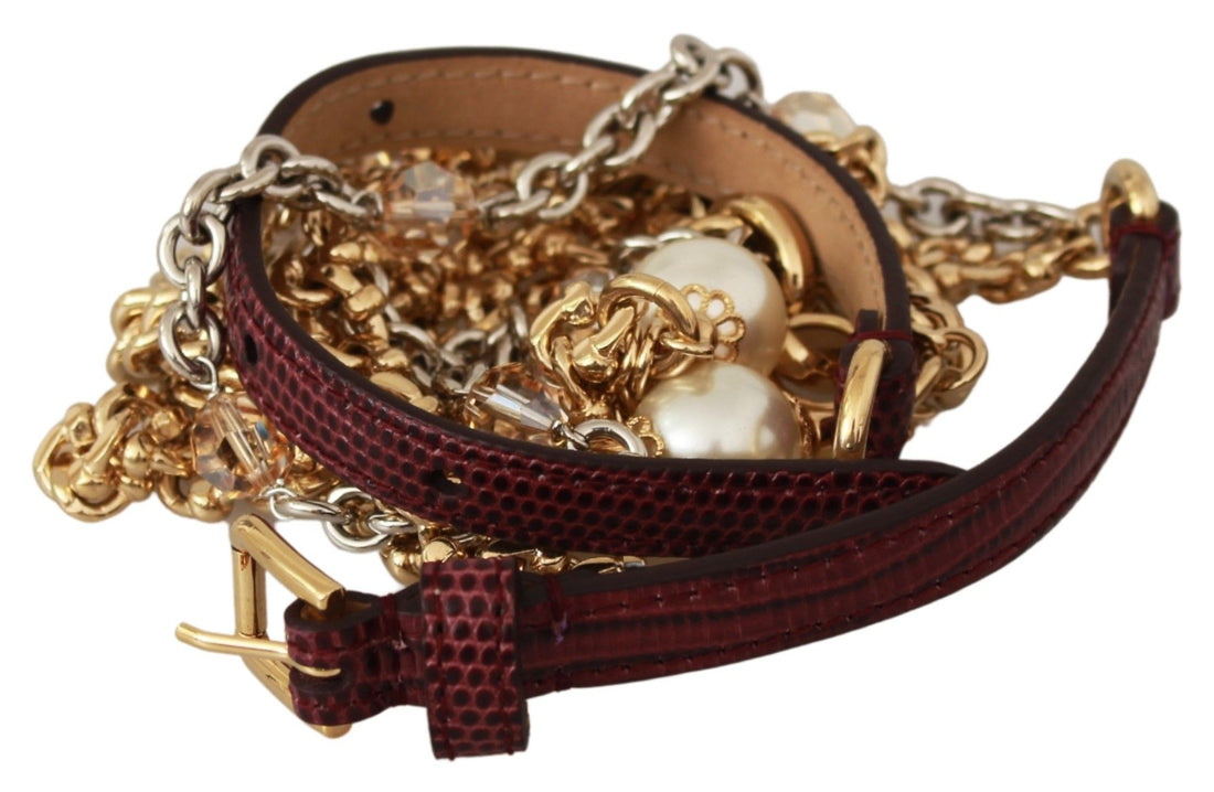 Dolce &amp; Gabbana Crystal Studded Waist Belt in Purple