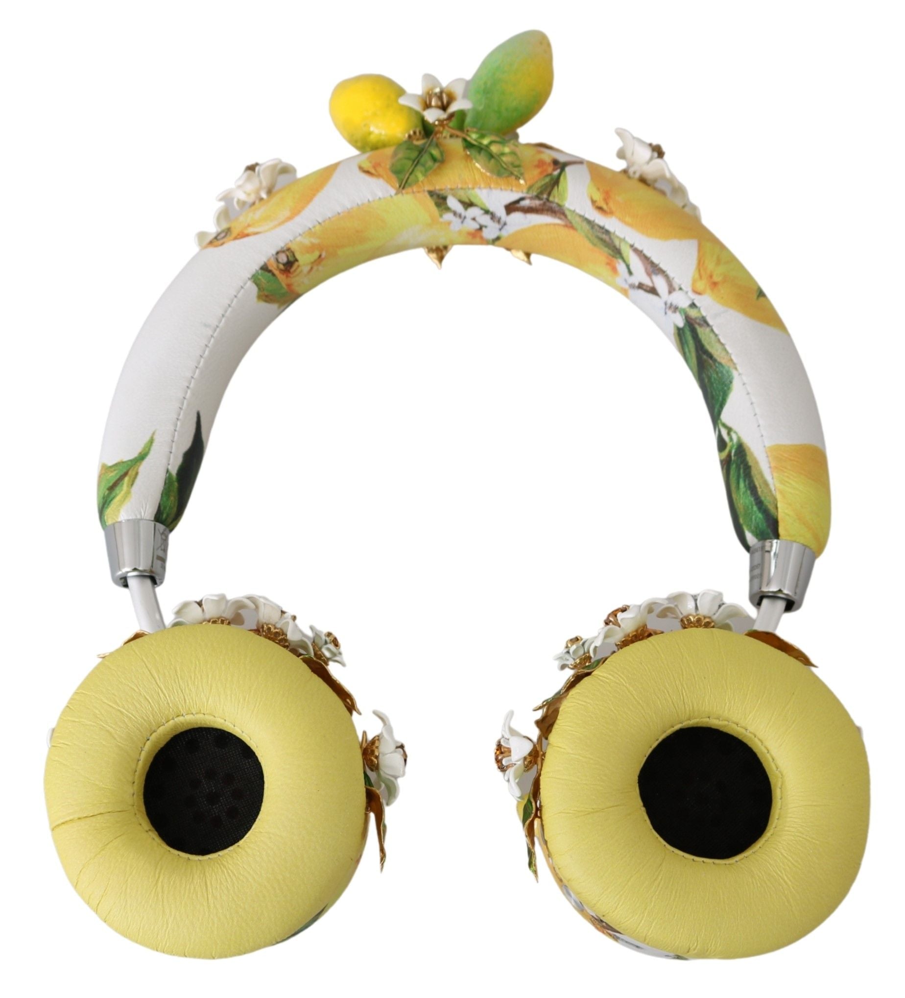 Dolce &amp; Gabbana Glamorous Gold-Embellished Leather Headphones