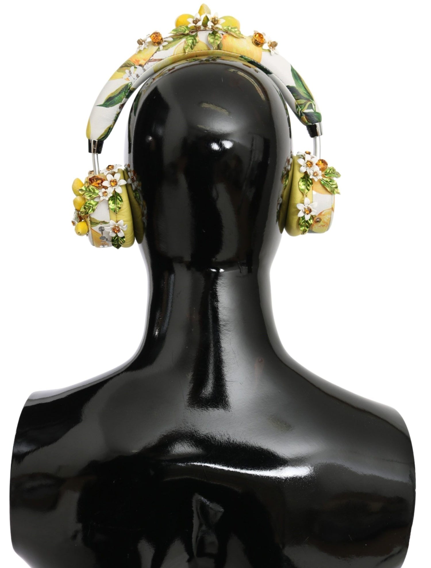 Dolce &amp; Gabbana Glamorous Gold-Embellished Leather Headphones