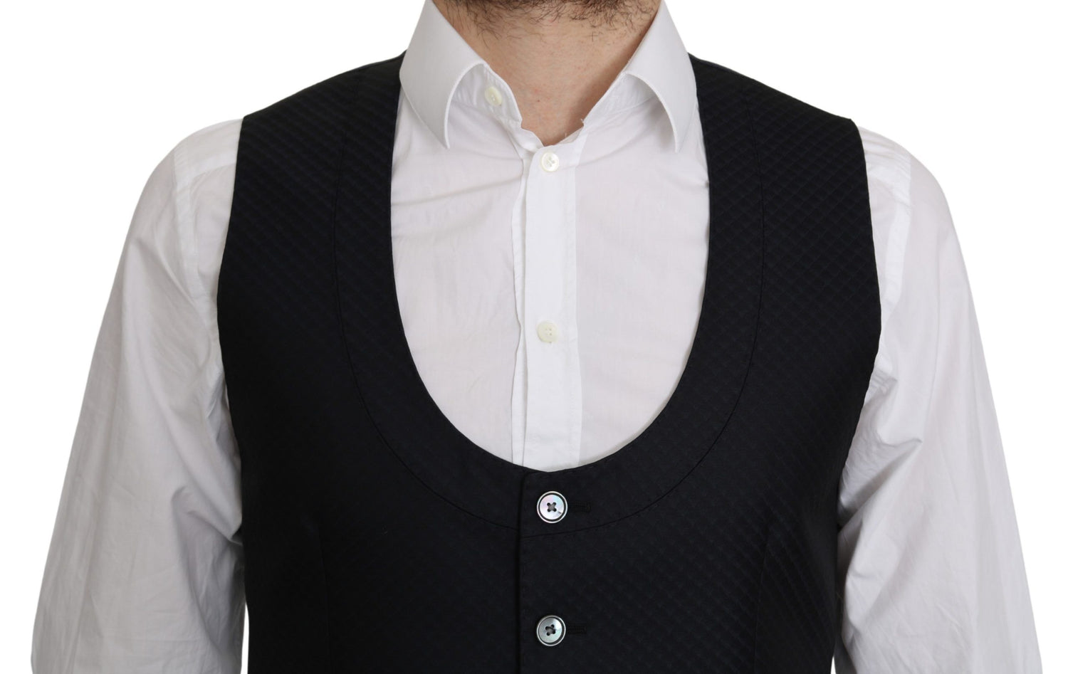 Dolce &amp; Gabbana Elegant Blue Silk-Blend Formal Vest