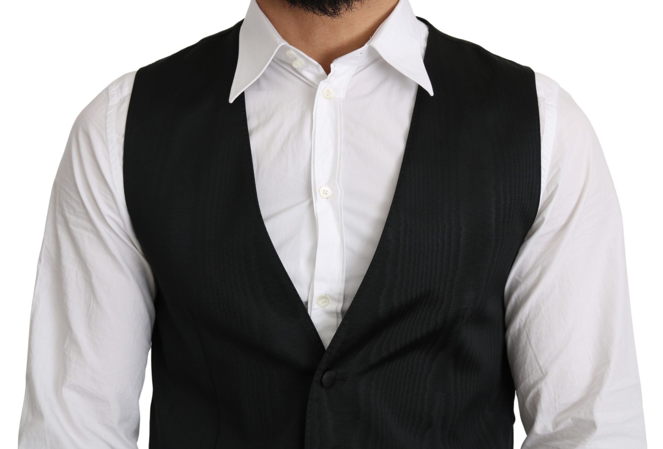 Dolce &amp; Gabbana Elegant Silk Formal Gray Vest