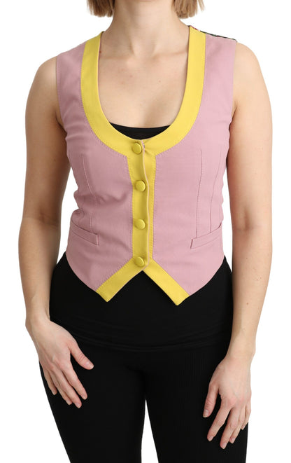 Dolce &amp; Gabbana Chic Sleeveless Vest in Pink Hues