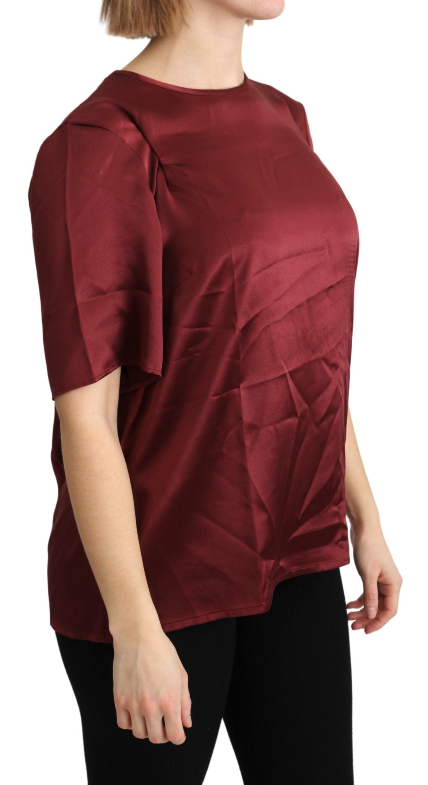 Dolce &amp; Gabbana Elegant Silk Bordeaux Blouse