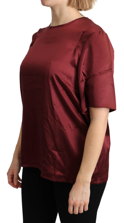 Dolce &amp; Gabbana Elegant Silk Bordeaux Blouse