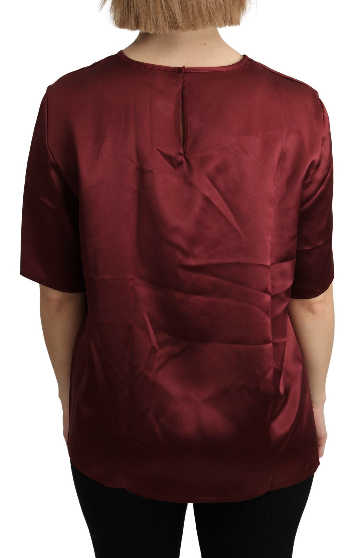 Dolce &amp; Gabbana Elegant Silk Bordeaux Blouse