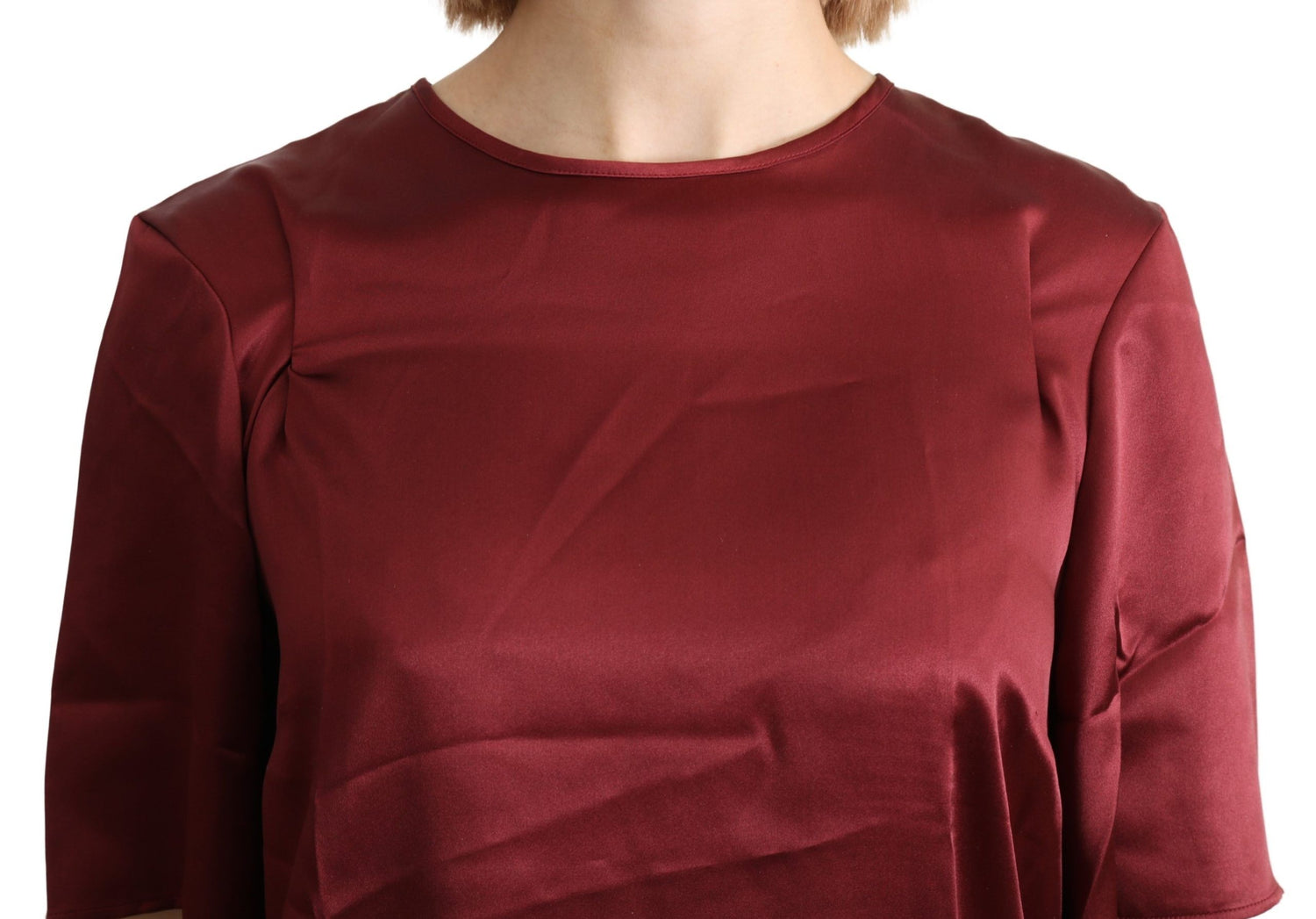 Dolce &amp; Gabbana Elegant Silk Bordeaux Blouse