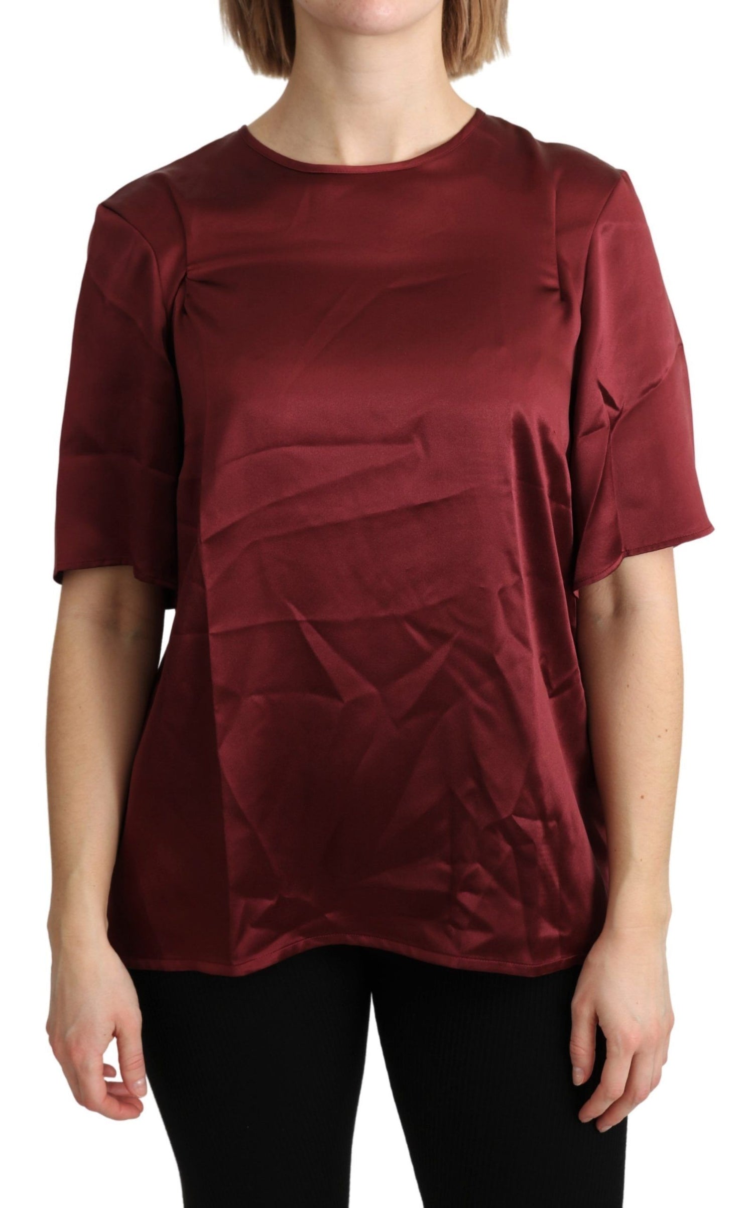 Dolce &amp; Gabbana Elegant Silk Bordeaux Blouse