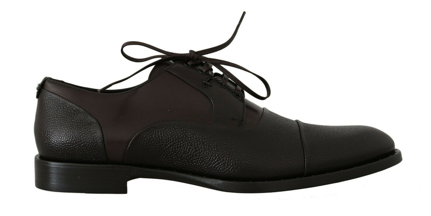 Dolce &amp; Gabbana Elegant Brown Leather Formal Lace-ups