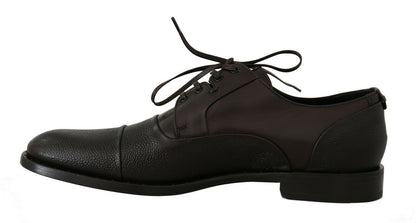 Dolce &amp; Gabbana Elegant Brown Leather Formal Lace-ups