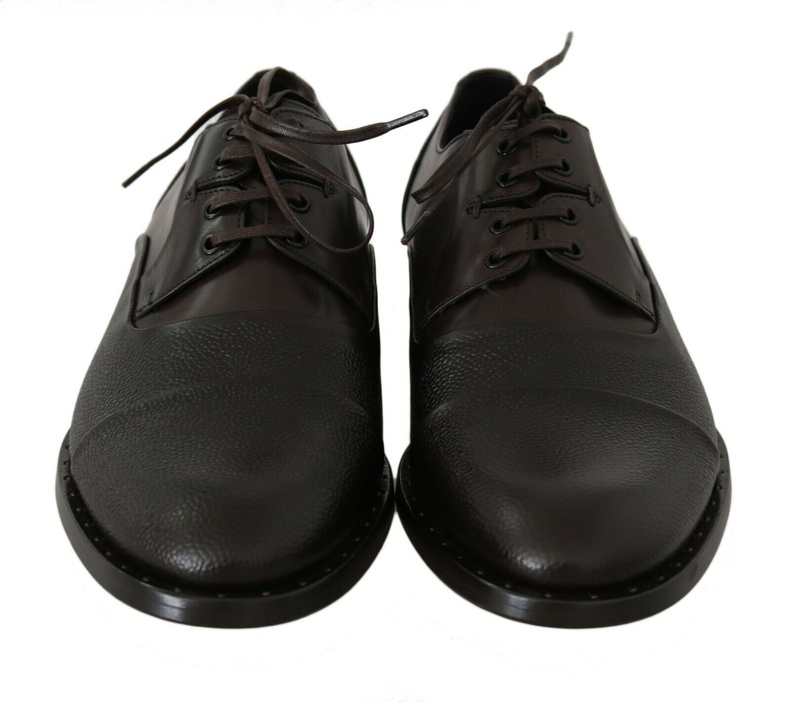 Dolce &amp; Gabbana Elegant Brown Leather Formal Lace-ups