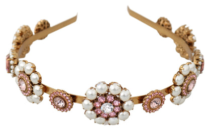 Dolce &amp; Gabbana Elegant Crystal Pearl Diadem Headpiece