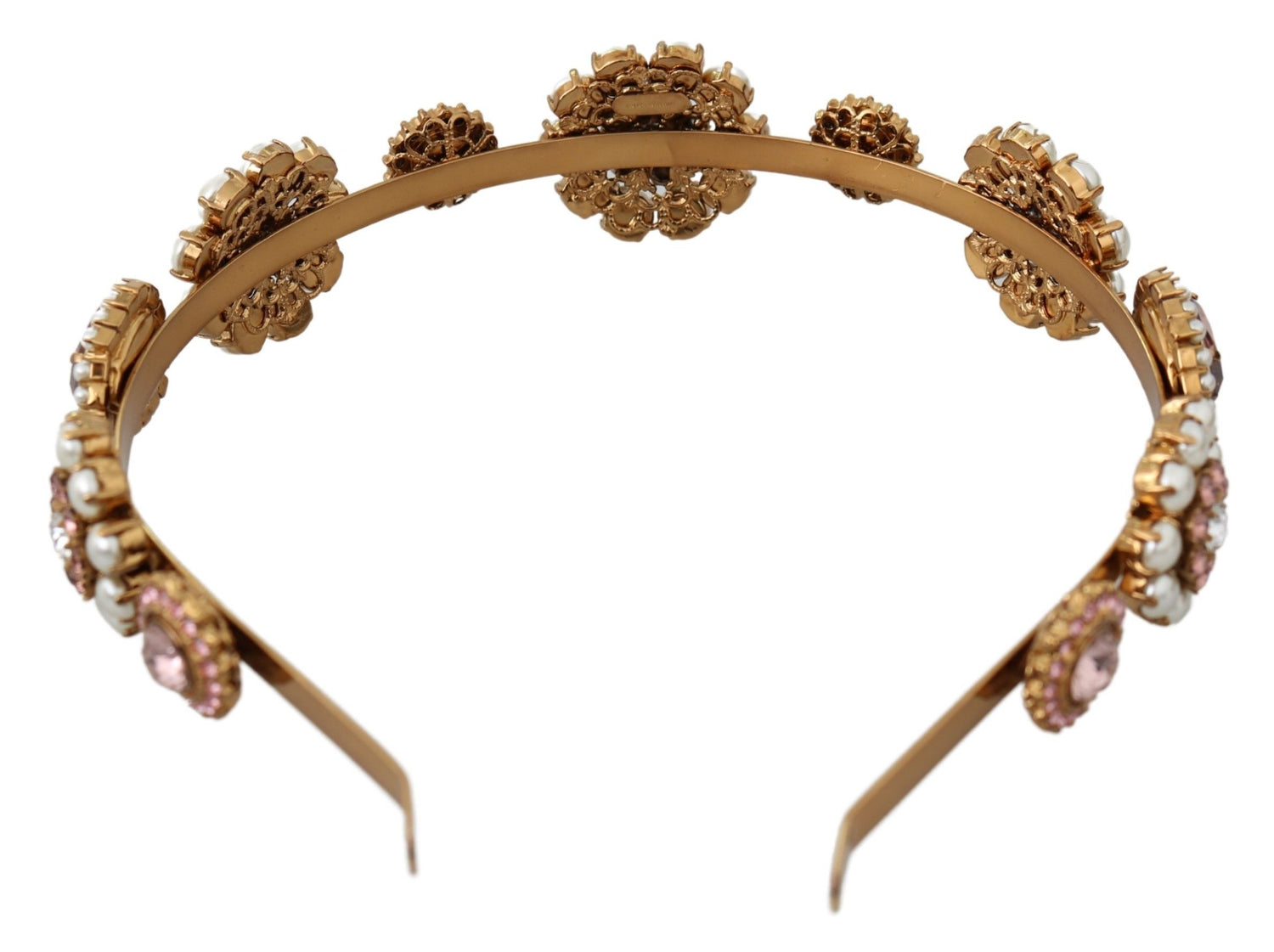 Dolce &amp; Gabbana Elegant Crystal Pearl Diadem Headpiece