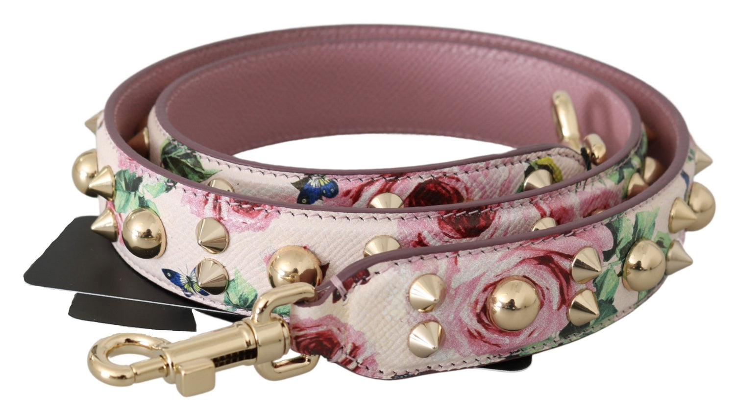 Dolce &amp; Gabbana Chic Floral Pink Leather Shoulder Strap