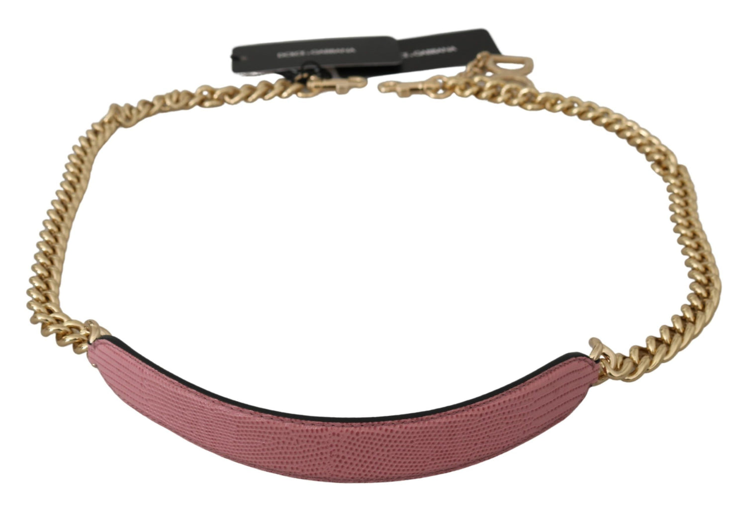 Dolce &amp; Gabbana Elegant Pink Gold Leather Shoulder Strap