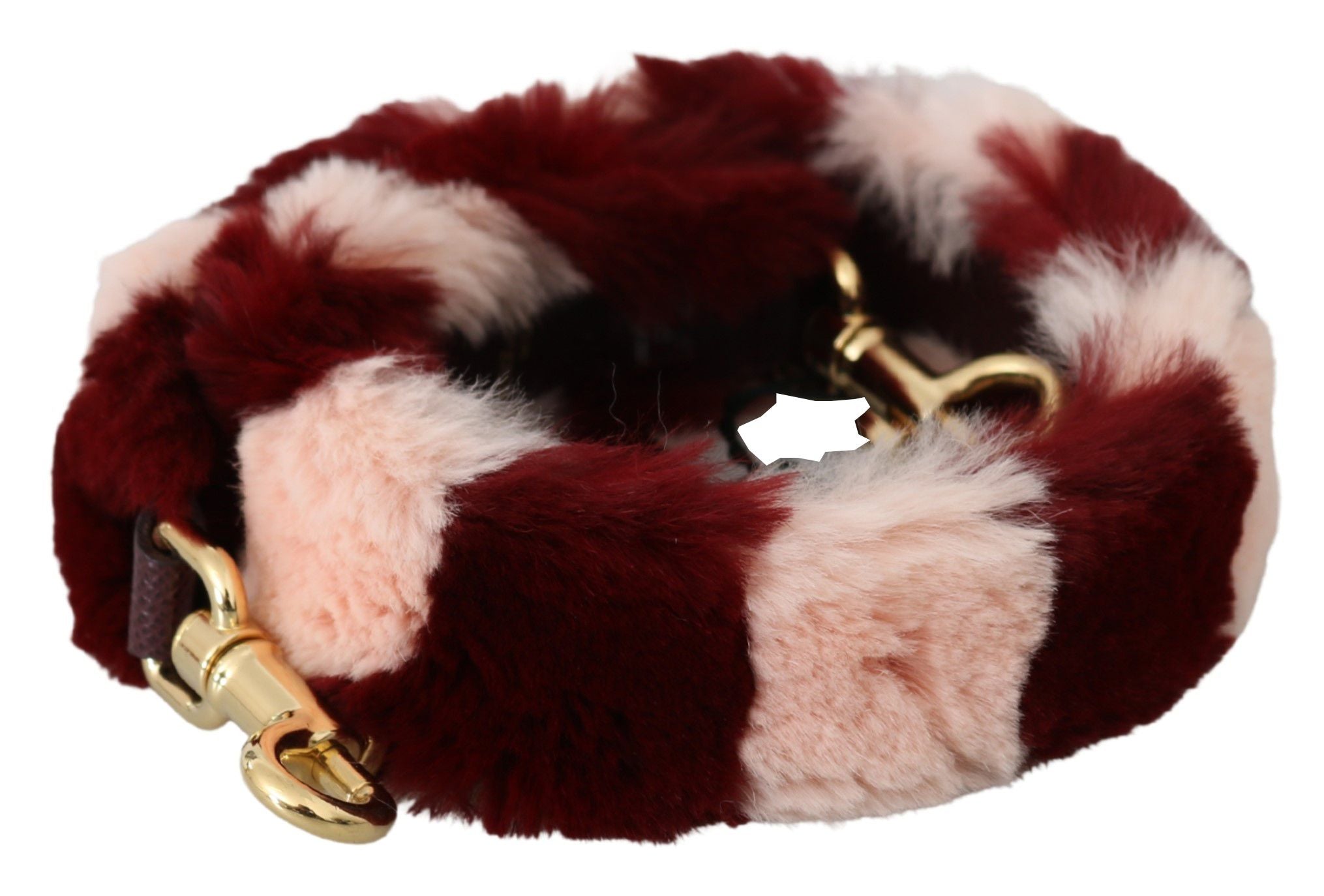 Dolce &amp; Gabbana Bordeaux Pink Fur Shoulder Strap Luxury Accessory