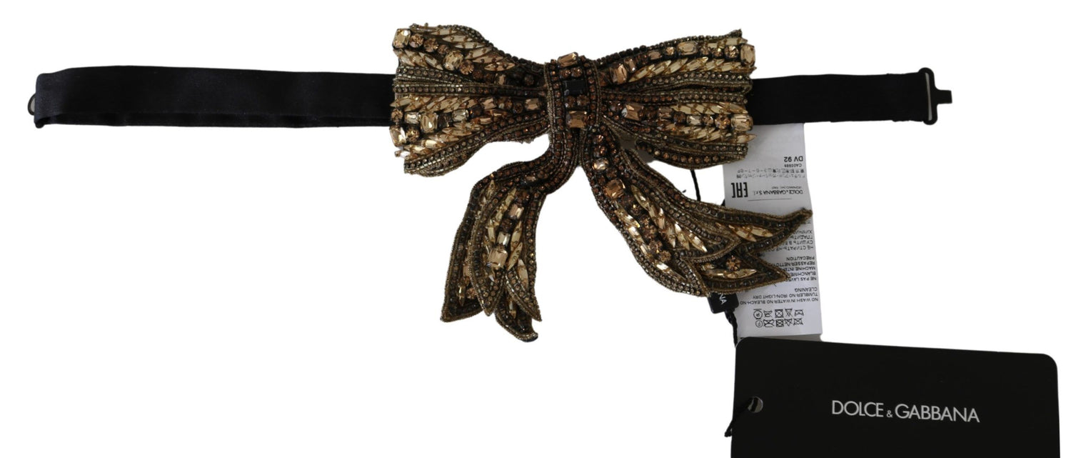 Dolce &amp; Gabbana Elegant Silk Gold Bowtie - Dazzle in Style