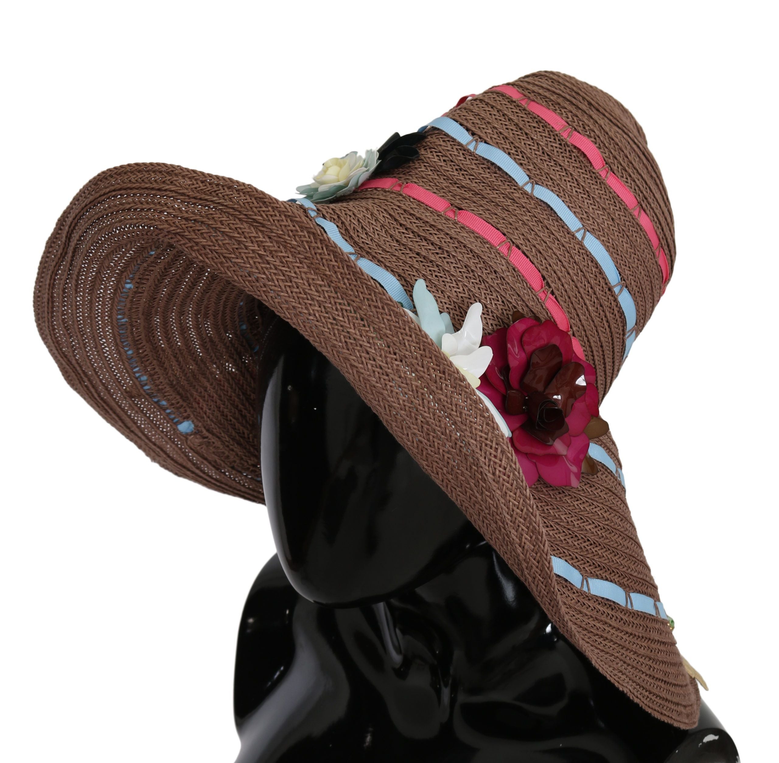 Dolce &amp; Gabbana Elegant Floppy Straw Hat with Floral Accents