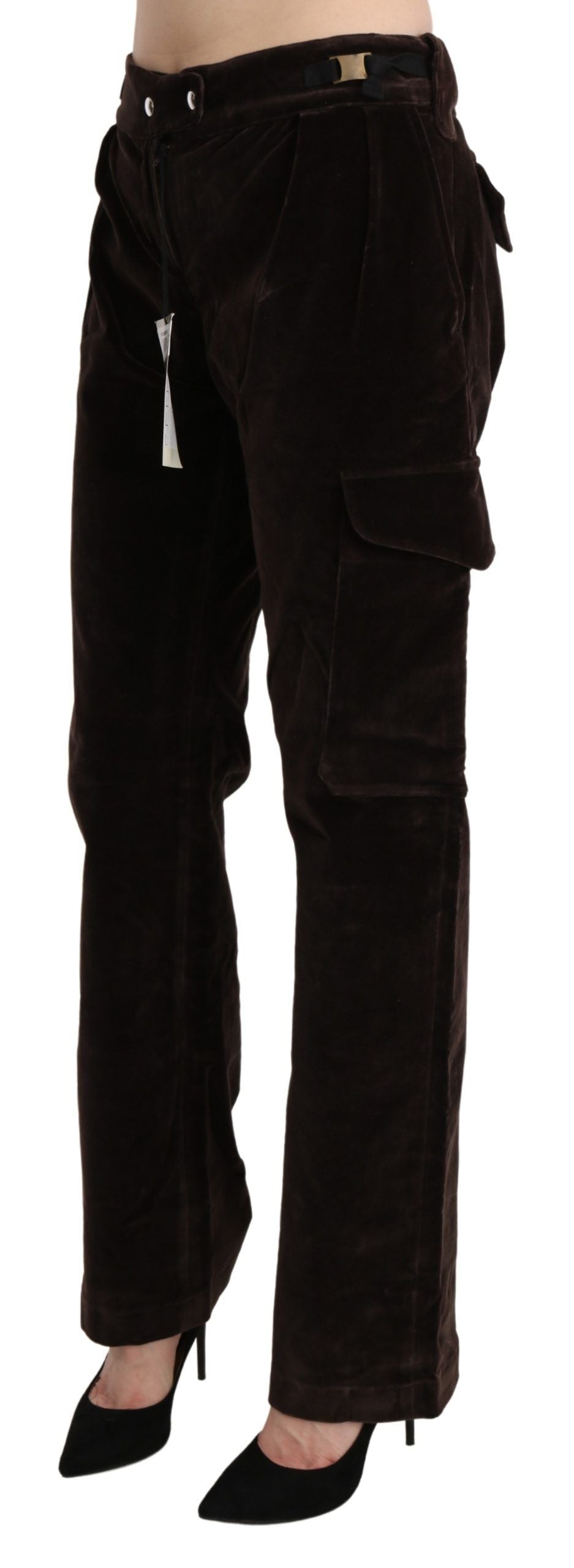 Ermanno Scervino Chic High Waist Cargo Pants in Sophisticated Brown