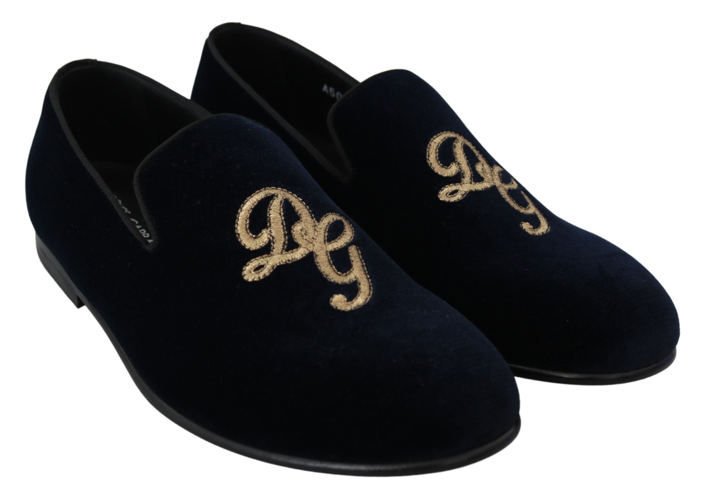 Dolce &amp; Gabbana Elegant Blue Embroidered Loafers