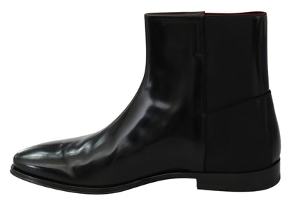 Dolce &amp; Gabbana Elegant Black Leather Chelsea Boots